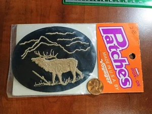 NUEVO Parche bordado vintage Voyager fieltro ciervo alce Wapiti caza planchar, coser - Imagen 1 de 3