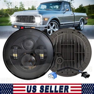 DOT 7 Inch Round LED Headlight Halo DRL HI-LO fit Chevy C10 Pickup Truck 1969-74 - Picture 1 of 14
