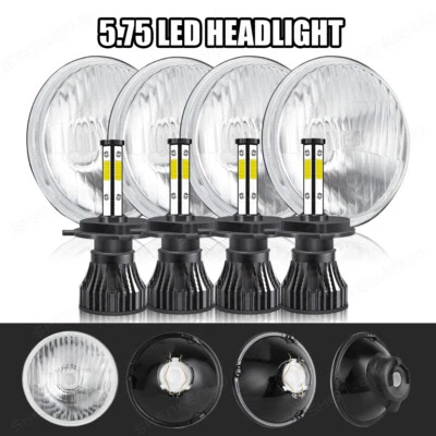for Mercedes-Benz 380SL 450SL 560SL 4PCS 5.75" Round LED Headlights Hi-Lo Beam - Image 1 of 4