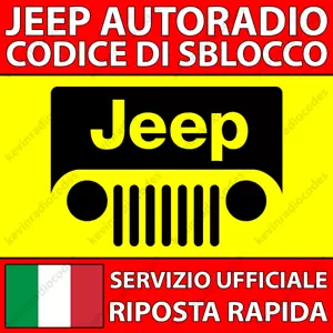 ✅JEEP RADIO CODICE DI SBLOCCO COMPASS GRAND CHEROKEE RENEGADE WRANGLER 5.0 7.0✅ - Foto 1 di 12