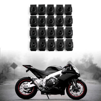 M6 20pcs Universal Car Body Motorcycle Bolts Screws Clips Hardware Clip-on Nuts - Imagem 1 de 4