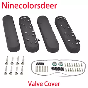 LS Smooth Cast Valve Covers w/Coil Mounts&Covers for Chevy Small Block SB V8 - Picture 1 of 11