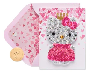 Papyrus Hello Kitty Birthday Card for Girl (Birthday Princess) 1, Gem Patch - Picture 1 of 6