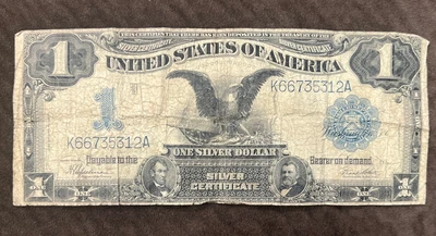 1899 $1 DOLLAR BILL BLACK EAGLE SILVER CERTIFICATE - Image 1 of 4