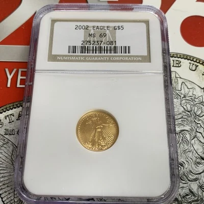 2002 $5 Gold 1/10 oz American Eagle NGC MS69 - Image 1 of 4