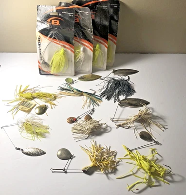 Lote de 12 señuelos de agua dulce Spinnerbaits señuelos de pesca de lubina Foto 1 de 4