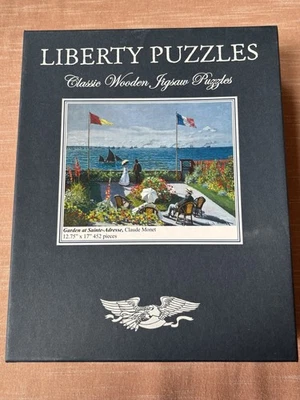 Liberty Puzzles "Garden at Sainte-Addresse" by Monet 452 Pieces Wooden COMPLETE - Image 1 of 2