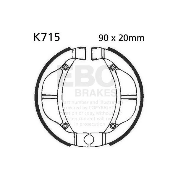 EBC Brake Shoe Set (5) Front Left for Kawasaki KLX 110 R 2002 - 2023 - Image 1 of 1