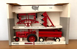 1991 Ertl 1/16 Scale Farmall H Four Piece Farm Set #298 Steel & Diecast NIB! - Picture 1 of 10