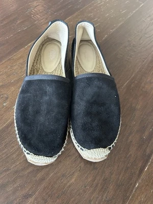 Sapatos femininos Rag & Bone espadrille 9,5 preto biqueira amêndoa plataforma slip on - Imagem 1 de 4