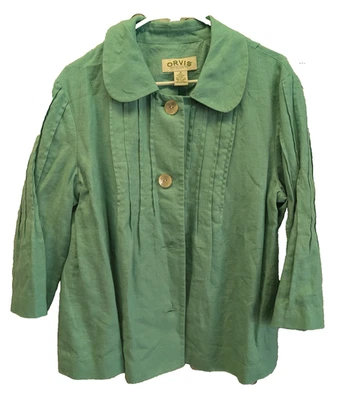 Chaqueta Orvis 100 % lino forrada talla 16 para mujer plisada oficina costera crucero playa Foto 1 de 4