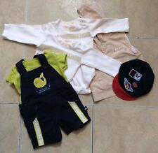 Baby Boys Clothes Bundle - Dungarees T-shirt Body-warmer 2 Baby Romper Suits Cap