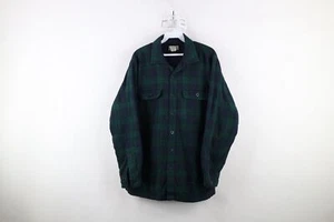 Vintage LL Bean Mens Medium Distressed Fleece Lined Flannel Button Shirt Jacket - Picture 1 of 16