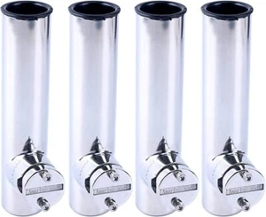 1/2/4 Pack Edelstahl Klemme auf Boot Angelruten Halter für Schiene 7/8 Zoll bis 1 Zoll - Bild 1 von 13