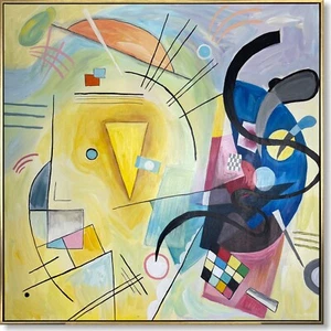 Abstract Colorful Original Luxury Kandinsky Style Painting Art 40x40" - Picture 1 of 8