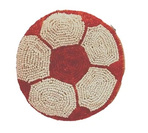 Monedero estilo cremallera balón de fútbol con cuentas hecho a mano con cuentas de semillas - Imagen 1 de 6