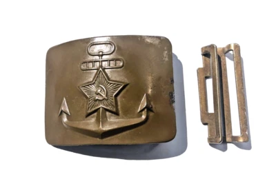 Belt Navy Buckle Military USSR Army Volumetric Hook Surplus - Image 1 of 4