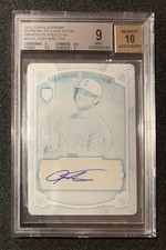 2013 Topps Supreme Autograph Printing Plate - Cyan Josh Hamilton True 1/1 BGS 9