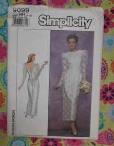 Vintage Simplicity 1989 Misses' Bridal Dress pattern #9099 Size 6 - 12 Uncut - Picture 1 of 2