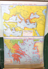 Vintage Denoyer-Geppert pull down school Map B-5 B-6 ancient greece phoenician