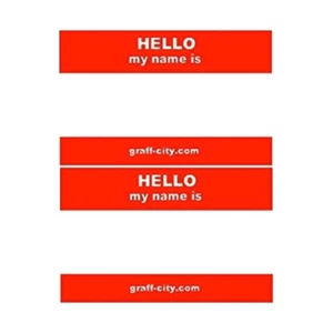 Graff-City Red "Hello My Name Is" Stickers - Multisize Packs 8cm x 6cm Labels - Picture 1 of 1