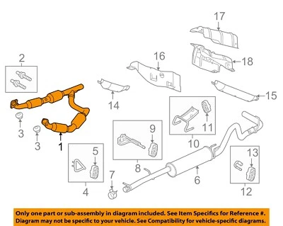 Оригинальные выхлопные компоненты FORD 2008 E-150 — каталитический Cnvrtr 7C2Z5F250B - Изображение 1 из 2
