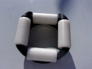 GLENDINNING CABLEMASTER Cable Guide Roller Assembly 3" OD Boat 2 7/8"ID DUSTY - Foto 1 di 4