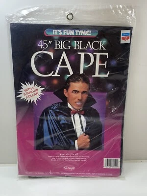 "Disfraz de halloween capa negra grande 45"" de colección cuello alto ¡Nuevo! Mundo divertido talla única Foto 1 de 4