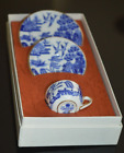 Coalport miniature Willow Pattern Tea Cup, Saucer & Plate  ORIGINAL BOX