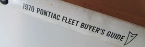 1970 Pontiac Factory Fleet Order Guide GTO Grand Prix Police Catalina Specs ja - Picture 1 of 24