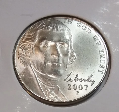 2007 Jefferson Nickel  P - BU - Uncirculated Cover