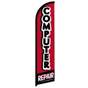 Computer Repairs Windless Advertising Swooper Flag Electronic Repair - Imagen 1 de 2