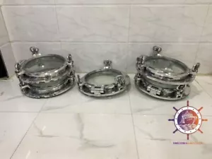 Authentic Vintage Nautical Marine Ship Porthole Window Aluminum 5-Piece Set - Picture 1 of 8