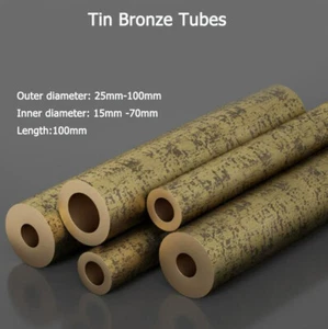 1Pcs Outer Diameter 25-100mm Tin Bronze Tubes ID15-70mm Hollow Pipe Length 100mm - Picture 1 of 9