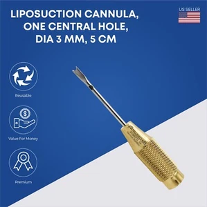 Cánulas de Liposucción 1 Agujero Central 3mmx5cm Transferencia de Grasa Grado Alemán - Imagen 1 de 2