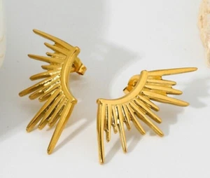 Sonnenstrahlen Ohrstecker Edelstahl vergoldet anlaufgeschützt Ohrringe 1 Paar (76) - Bild 1 von 12