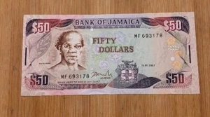 Jamaika 50 Dollars Banknote 2007 knackig unzirkuliert - Bild 1 von 4