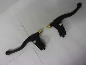 BLACK SHORTY CLUTCH + BRAKE LEVER + PERCH ASSEMBLY HONDA DIRT BIKES AHRMA NEW - Picture 1 of 6