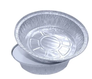 Runde Folienbehälter mit Deckel Nr.12 Aluminium Take Away Tabletts 7 Zoll Folienschale - Bild 1 von 4