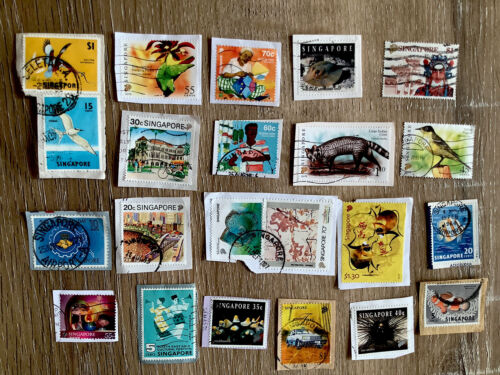 Singapore Selection of Used Stamps on paper