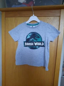 Kids 2-4 Years Lupilu Jurassic World Tshirt Grey Short Sleeve 100% Cotton - Picture 1 of 7