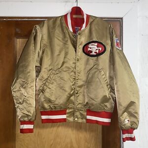 49ers Jacket Size Med Satin Starter Pro Line Gold Vintage 80s NFL San Francisco