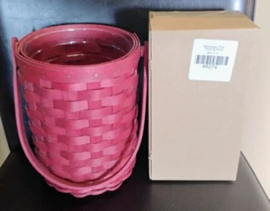 Longaberger RARE Bold Red Beverage Tote Basket set MINT FREE SHIPPING! - Picture 1 of 1