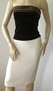 Vintage GIANNI VERSACE Pristine Ivory w/Texture & Sparkle Detail Skirt (Size 42) - Picture 1 of 10