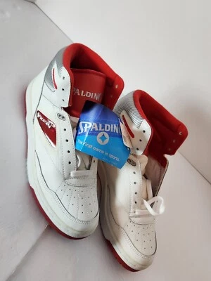 Vintage Spalding Hi Top Basketball Sneaker Size 8.5 Still Tagged No Box  80s/90s - Image 1 of 4
