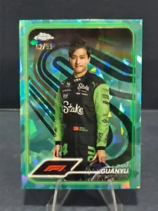 2024 Topps Chrome Sapphire Formula 1 F1 Zhou Guanyu Portrait Aqua 62/99 #14 - Picture 1 of 2