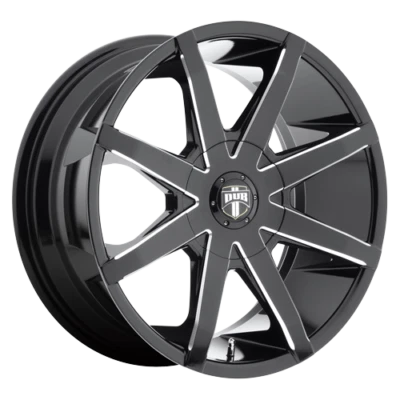 24 Inch Black Milled Wheels Rims Cadillac Escalade Chevy Suburban DUB PUSH S109 - Изображение 1 из 4