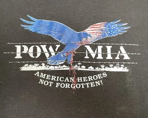 Vintage 80er 90er Single Stitch POW MIA Vietnamkrieg T Shirt Adler - Bild 1 von 9