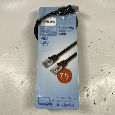 Philips Cat6 7ft Ethernet Networking Cable 10 gigabit Streaming Internet Cable - Image 1 of 2