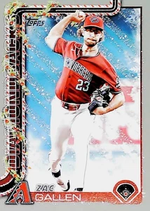 2025 Topps Holiday SP Silver Glitter H131 Zac Gallen Arizona Diamondbacks - Bild 1 von 2